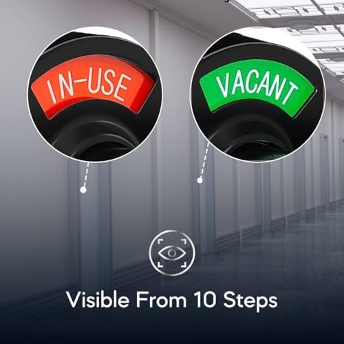 VIZILOK ADA Compliant, Single Egress Indicator Privacy Lock C5FA-L Durable ANSI Grade 2 Comp Commercial Left Handed Non Reversible in-Use or Vacant Push Button Lever - Oil Rubbed Bronze