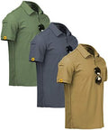 ZITY 3 Pack Mens Golf Polo Shirts Short Sleeve Business Casual T-Shirts