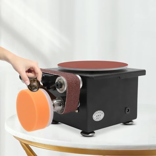 Mini Disc Sander 6-Inch, 1.2"x15" Belt Bench Grinder, 7 Speed Electric Sander Table Small Spindle Sander Machine, Mini Belt Disc Sander for Metal, Wood, Steel, Iron, Plastic, 100W