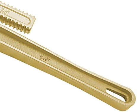 WEDO Pipe Wrench 40 * 300mm,Non-Sparking Pipe Wrench,Spark-Free Straight Plumbing Wrench,Aluminum Bronze