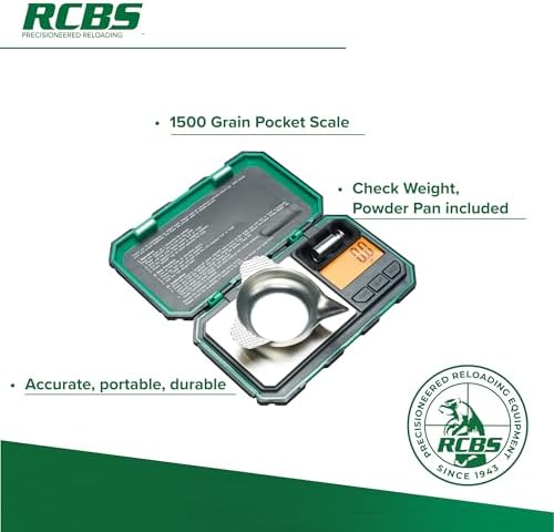 RCBS 1500 Grain Pocket Scale – Digital Reloading – 0.1 Grain – Ready to Use - Green