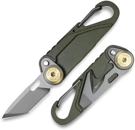 TACRAY Vinto 5-in-1 Keychain Multitool Mini Pocket Knife, 1.5" Blade, Green