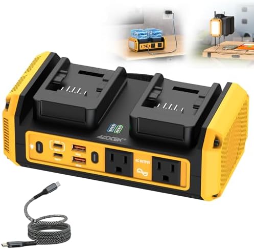 Azocek 350W Power Inverter Compatible with Dewalt 20V Battery