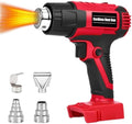 380W Cordless Heat Gun for Milwaukee M18 Battery Users – 572°F and 1022°F Dual Temp, Temp Lock, LED Light, 4 Nozzles, 4S Auto-Cool, Overheat Protection | Shrink Tubing, Vinyl Wrap, Electrical Work