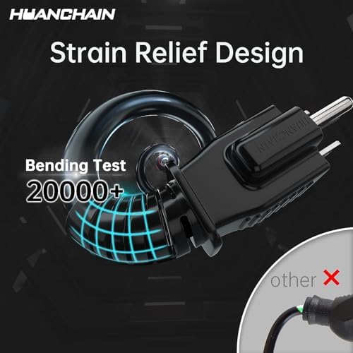 HUANCHAIN Indoor Outdoor Black Extension Cord 8 FT Waterproof 16/3 Gauge