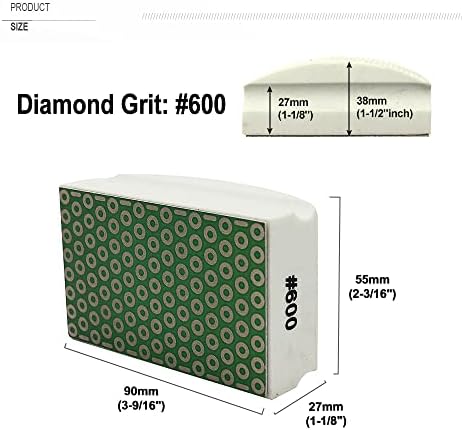 SHDIATOOL Diamond Hand Polishing Pads Foam Back for Granite Marble Stone Ceramic Grit 600 Pack of 2