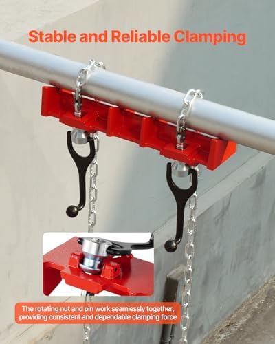 VEVOR Pipe Welding Vise, 1/2" to 8" Pipe Welding Clamp with Dual Chains & Crank Handles, Heavy-Duty Cast Iron Welding Vise for a Variety of Pipes