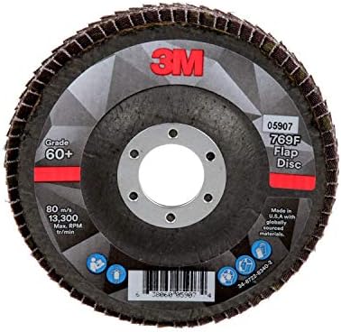 3M Flap Disc, 769F, 60+, T29, 4-1/2 in x 7/8 in