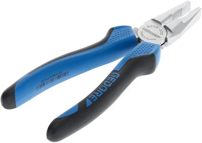 Gedore 8210-200 JC Combination pliers German pattern with 2-component handles, 7.87"