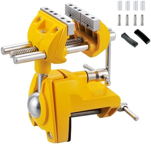 MAXMAN Bench Vise, 360° Cast Steel Swivel Base, 3 inch Multi-Purpose Clamp