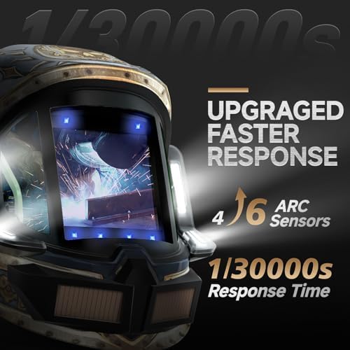 ANDELI Auto Darkening Welding Helmet with Light,Upgraded Solar Powered