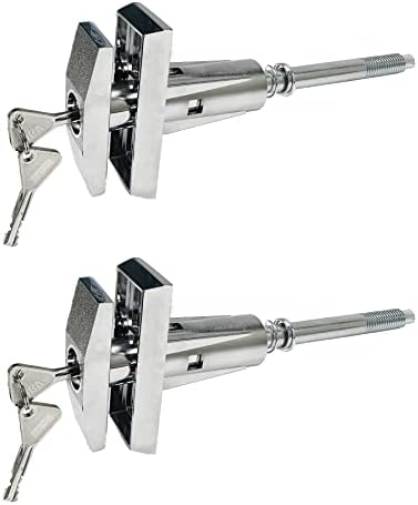 Dixie Narco T-Handle Replacement Whole Set Assembled with High Security Lock (Chrome Pack of 2, Assembled w/High Security Plug Lock)