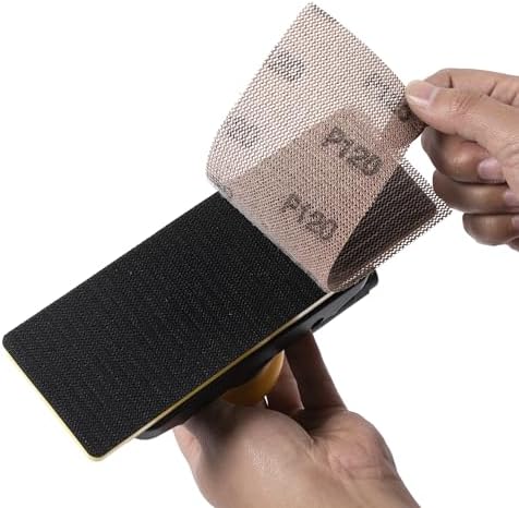 2-3/4" x 8" Dust-free Air Orbital Sander, 70 mm x 198 mm 1/8 in Orbit, 10,000 Max OPM Dust Bag Style Central Vacuum with Extra Hook-Loop Pad and 15pcs (80/120/180/320/400) mesh sandpapers