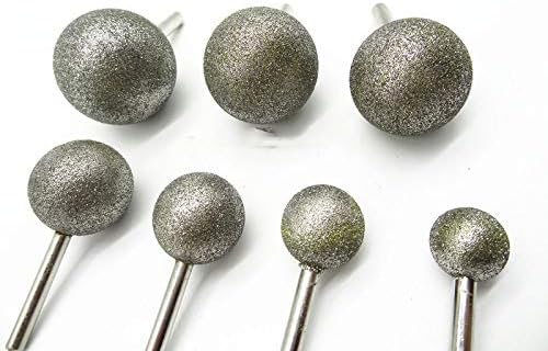 1Pcs 6mm/8mm Shank Spherical Head Diamond Grinding Bit Coated Mounted Points Round Ball Burs Coarse For Stone Drill Metal,25mm (6mm shank)