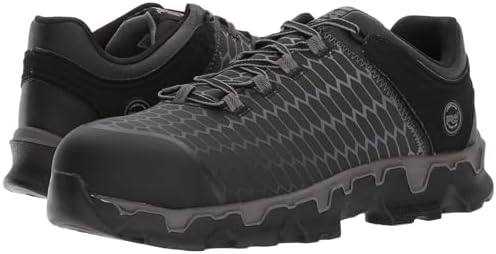 Timberland PRO Men's Powertrain Sport Alloy Safety Toe Industrial Athletic Work Shoe, Black/Grey-2024 New Raptek, 11