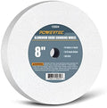 POWERTEC Bench Grinder Wheel 8 Inch 60 Grit, White Aluminum Oxide Grinding Wheel for Bench Pedestal Grinder, 1" Thick 5/8" Arbor, Sharpening & Shaping Drill Bits, Blade, and Chisel 1PK (15504)