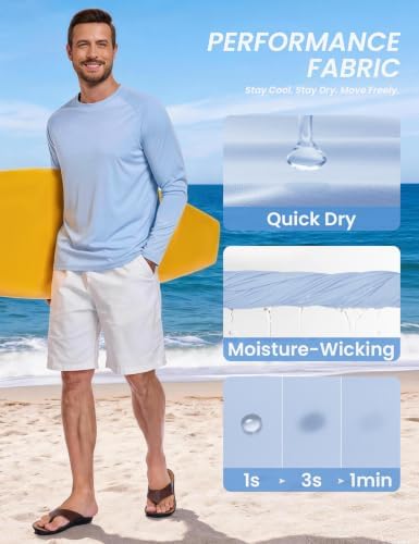 MLYENX 7 Pack Long Sleeve Shirts for Men Sun Protection Quick Dry