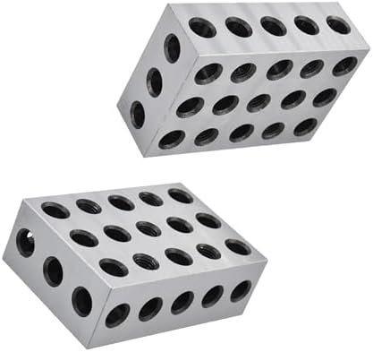 2-4-6 Blocks Matched Pair 23 Holes Accuracy 0.0003 Precision Hardened Steel 246 Machinist Set Up Blocks for Milling Machine
