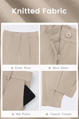 CFLONGE Womens Ankle Work Pants Trousers Casual Slacks