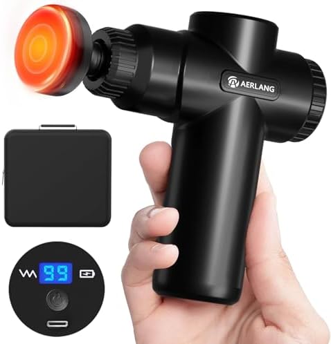 AERLANG Mini Massage Gun with Heat Birthday Gift for Him Black