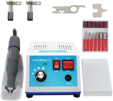 Upgraded Marathon-4 Micromotor For Woodcarving, Jewelry, Ceramics, H37L1 Handpiece - 35,000RPM Stepless Speed Control with Foot Pedal