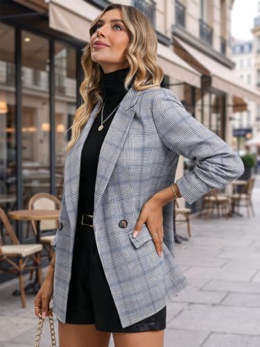 Mina Self 2026 Women's Fall Plaid Blazer Houndstooth Jacket Business Casual