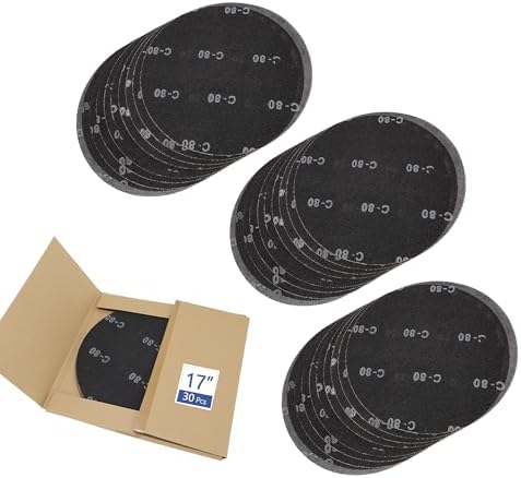 HUAALIUCHE 17" Sanding Screen Discs - Mesh Floor Sanding Screen - Black Silicon Carbide - for Wood Floors (30 Pack, 80 Grit)