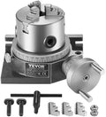VEVOR Rotary Table for Milling Machines, 4''/ 100 mm, Horizontal Vertical Model Precision Milling Rotary Table, with 3.1''/80 mm 3-Jaw Chuck M10 T-Bolts Nuts, for Milling Engineering Indexing Tools