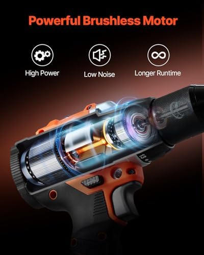 VEVOR Tool Combo Kit, 20V Max Cordless 2-Tool Combo Kit, with 1/2 in Impact Drill, 1/4 in Impact Driver, Compact Cordless Power with 4.0 Ah Batteries, Screws, Charger, and Cloth Bag