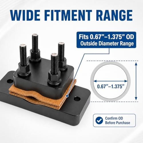 Heavy Duty Barrel Vise Tool, Aluminum Barrel Clamp with Leather Inserts, Non-Marring Bench Vise Clamp, Fits 0.67" to 1.375" Outside Diameter