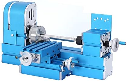 Universal Mini Metal Lathe Machine Motorized Metalworking DIY Tool Benchtop Woodworking for Hobby Science Education Modelmaking W10003M AC100V~240V (24W Lathe)