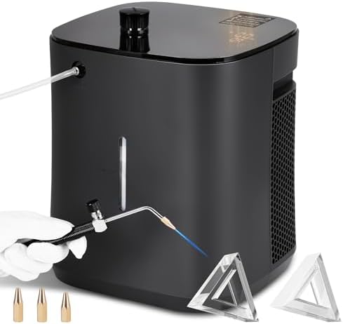 Digital Acrylic Flame Polisher 96L/H Touch Screen Flame Polishing Machine Oxygen Hydrogen Water Welder for Acrylic Polishing, Silver Jewelry Repairing, Glass 110V