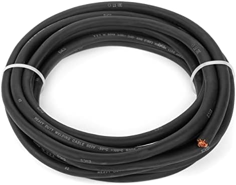 EWCS 2 Gauge Premium Extra Flexible Welding Cable 600 Volt - Black - 50 Feet - Made in The USA