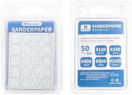 Sanderpaper for Pen Sander PLH-1000, PLH-2000, 180/240/400/800/1000 Grits Each 10pcs with Each 20 Pads