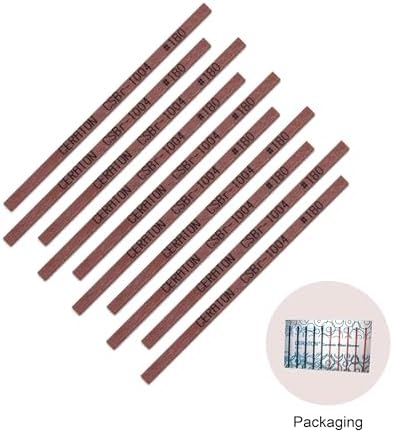 MIRACLE Ceraton Ceramic Fiber Stone Pack of 10 100(L) x 4(W) x 1(T) mm for Grinding Polishing Deburring Lapping Metal Wood Molds Plastic Compatible with Air Tools Ultrasonic Polishers (#180 Brown)