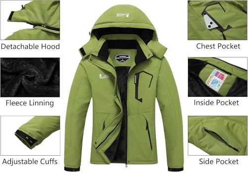MOERDENG Women's Ski Jacket Warm Winter Coat Snowboarding Jacket
