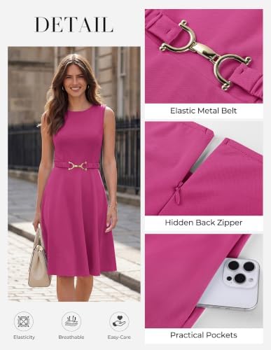 GRACE KARIN Work Business Midi Flowy Sleeveless Dresses for Women