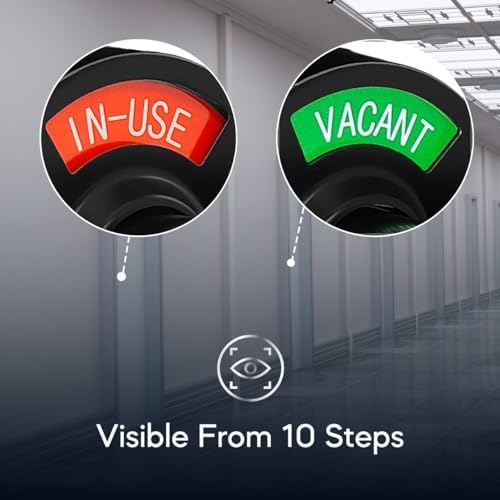 VIZILOK ADA Compliant, Single Egress Indicator Privacy Lock C5FM-R Durable ANSI Grade 2 Comp Commercial Right Handed Non Reversible in-Use or Vacant Push Button Lever - Matte Black