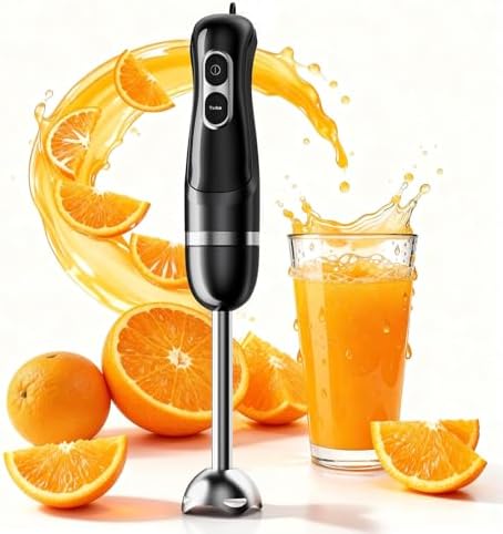 Turelar Immersion Blender Corded 400W, 2 Speed, Emulsifier, Blend, BPA-Free