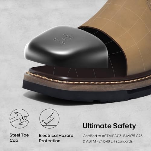 NORTIV 8 Steel Toe Cowboy Boots for Men