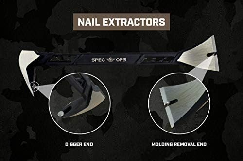 Spec Ops Tools Nail Puller Cats Paw Pry Bar for Prying, Demolition & Nail Pulling, High-Carbon Steel, 11 Inch Molding Bar