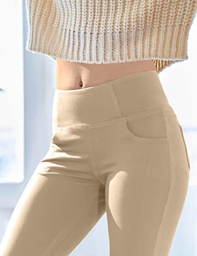 VOOVEEYA Women's Bootcut Leggings - Bootleg Yoga Pants Flare with 4 Pockets