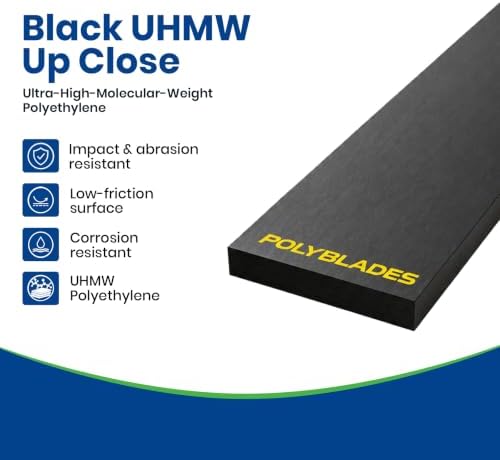 UHMW Snow Plow Cutting Edge, 1/2 in Thick x3 in Wide x84 in Long