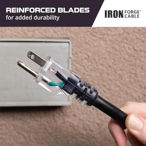 Iron Forge Cable 10 Gauge Extension Cord Heavy Duty, 3 Ft - Black SJTW