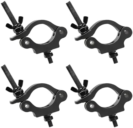 Black Clamps for Lights, Stage Lighting Accessories（4pack), Lighting O Clamps, Quick Release Truss Clamp, 40-52mm (1.57-2.05") Half Coupler Mounting Bracket, Stage Light Clamp