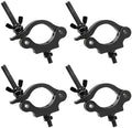 Black Clamps for Lights, Stage Lighting Accessories（4pack), Lighting O Clamps, Quick Release Truss Clamp, 40-52mm (1.57-2.05") Half Coupler Mounting Bracket, Stage Light Clamp