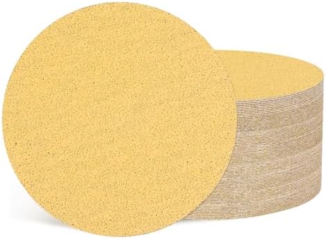 50Pcs Sanding Discs 5In 40Grit Hook and Loop Sandpapers Yellow