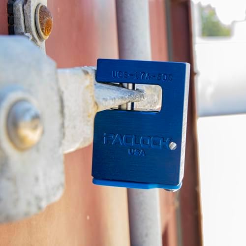 PACLOCK's 17-600-Series Block-Lock, UCS, High Performance 6-Pin Cylinder, One Lock Keyed to a Number U-Pick! w/ 2 Keys, Blue Anodized Aluminum