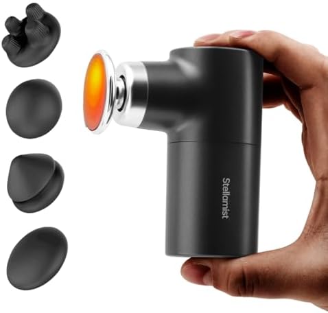 Mini Thermal Massage Gun with Heat, Portable Percussion Muscle Massager