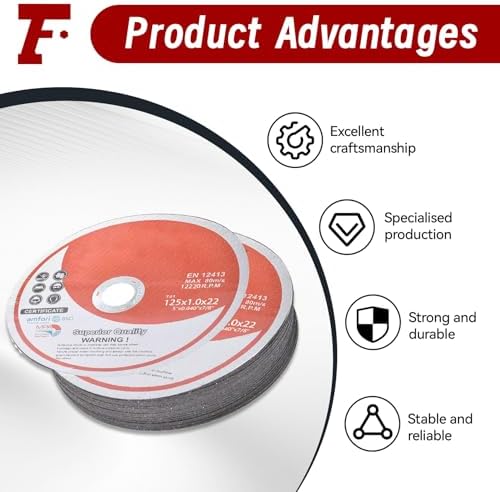 100 Pack 5" x.040 x7/8" Cut-Off Wheel - Metal & Stainless Steel Cutting Discs